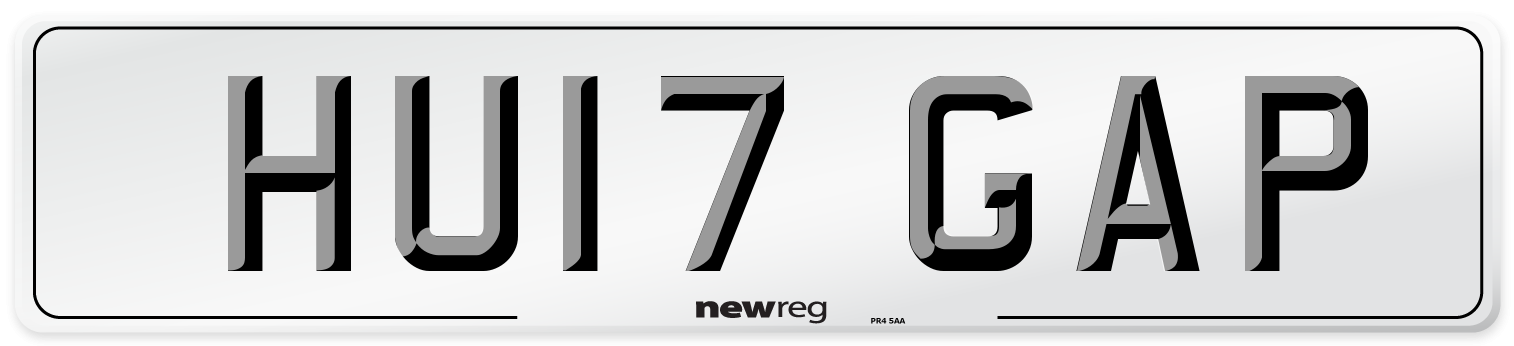 HU17 GAP Number Plate from New Reg